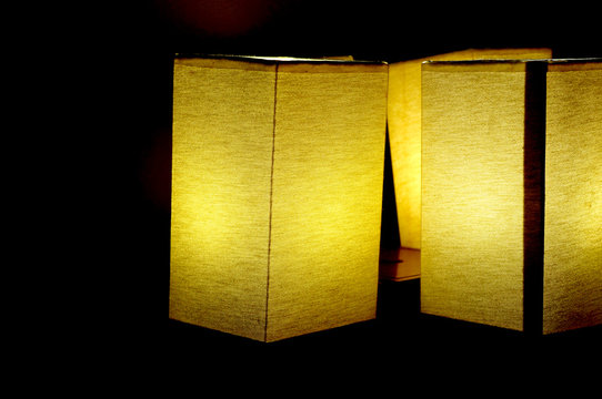 Three lamps night light in a dark background.