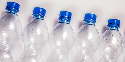 Plastic beverage bottles. Recycling concept .