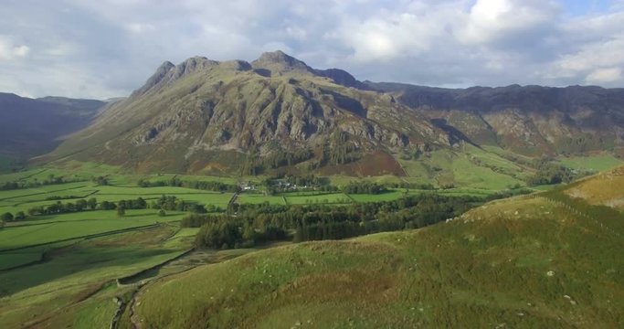 Great Langdale and the Langdale Pikes from Side Pike, Lake District, Cumbria, England