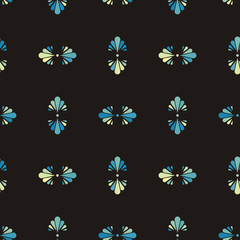 Seamless flower polka pattern