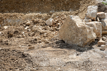 big stones from an excavation