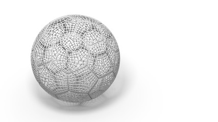 Fototapeta na wymiar 3d abstract wire soccer ball