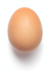 single raw egg isolated on white background