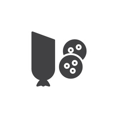 Sausage vector icon. filled flat sign for mobile concept and web design. Salami simple solid icon. Symbol, logo illustration. Pixel perfect vector graphics