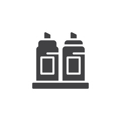 Fototapeta premium Mustard and ketchup bottles vector icon. filled flat sign for mobile concept and web design. Sauces simple solid icon. Symbol, logo illustration. Pixel perfect vector graphics