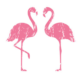 Stamped Flamingo. Isolated. Vector.