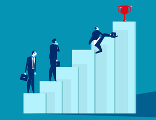 Business team overcome obstacles and achieve success. Concept business vector illustration, Strategy, Flat business cartoon, Management.