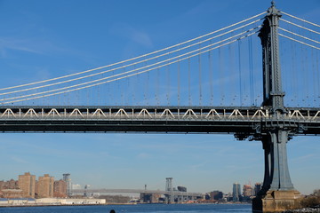 Manhattan bridge in winter