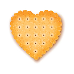 Realistic cookies in the shape of heart on a white background, appetizing cookies for St. Valentine's Day