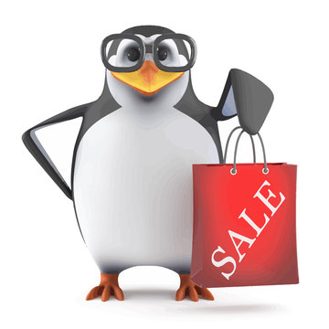 Vector 3d Academic penguin has been to the sales