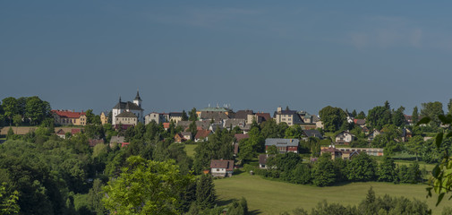 Fototapeta na wymiar Vysoke nad Jizerou town in spring morning