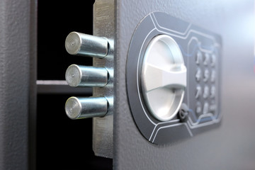 Code lock on the safe door.