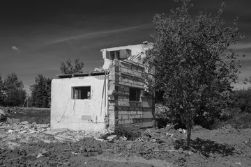 Obraz premium Ruins of a ruined building.