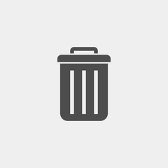 Trashcan flat vector icon. Garbage flat vector icon. Garbage container flat vector icon