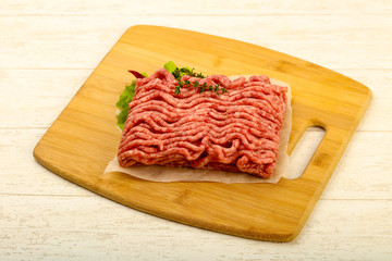 Raw minced beef meat
