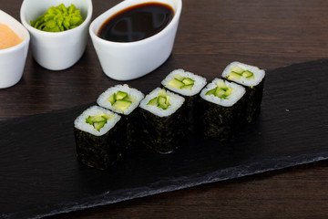 Appetizing cucumber roll