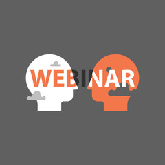 Web conference, webinar concept, business meeting, online learning, internet training, distance education, communication