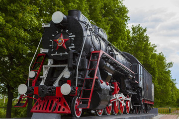 The locomotive-monument L-3291. Powerful, beautiful Russian locomotive