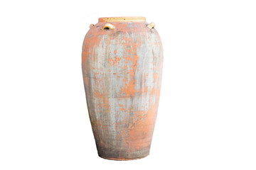 Ancient jar On a beautiful white background, suitable for design work.