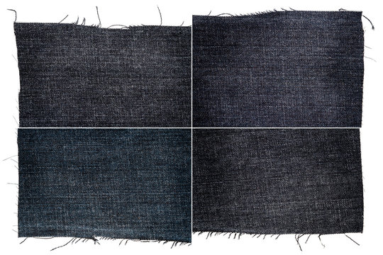 Collection of dark jeans fabric textures