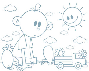 Boy playing with a toy