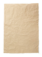 wrinkled paper at white background