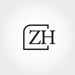 Initial Letter ZH Logo Template Design