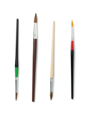 paint brush collection at white background
