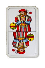 Doppeldeutsche Spielkarte _ Schelle _ Bube _ Fürst