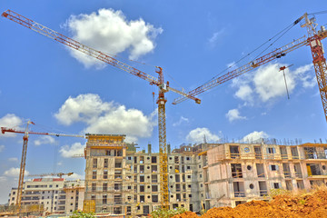 Construction of a residential area.