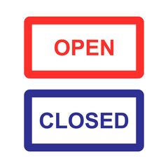 open sign and closed sign isolated vector