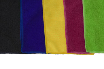 Set multi-colored scarfs from microfiber for damp cleaning