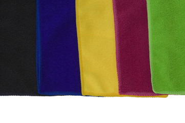 Naklejka premium Set multi-colored scarfs from microfiber for damp cleaning