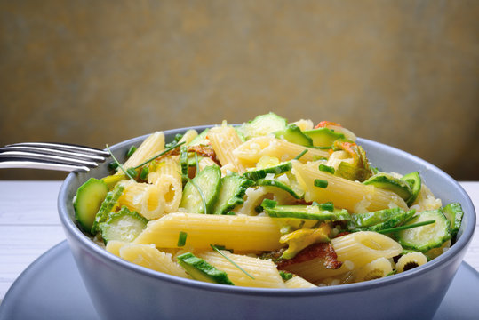 Pasta, Penne With Zucchini Flowers