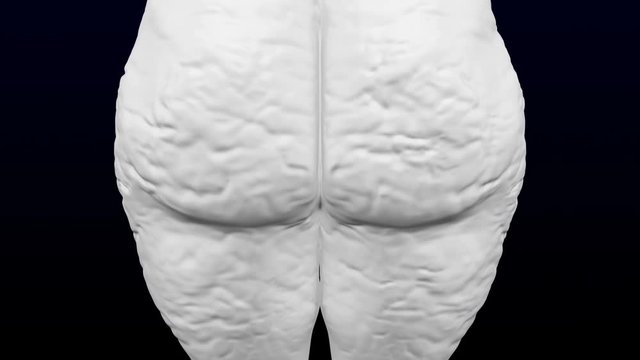3d woman's ass gain weight and lose weight. Loopable. Luma matte. 3D rendering.