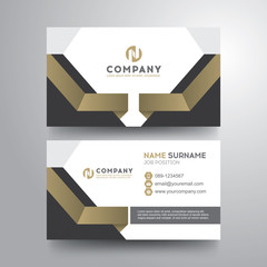 Modern business card with geometric gold gray color