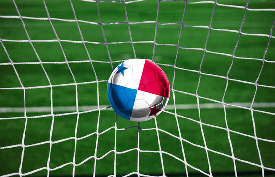 Fussball mit Panama Flagge