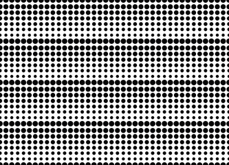 Seamless dots, horisontal striped pattern of dots, halftone pattern, geo, geometric seamless print in black and white color, web site seamless texture, overlay vector textured background 