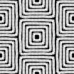  Geometric seamless background, tribal embroidery pattern, squares motif, screen print texture, black and white seamless embroidery pattern for fabric print,  wrapping paper, desktop, website