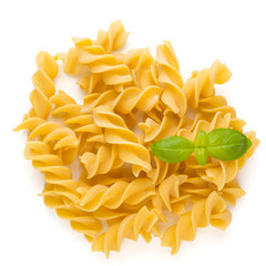 Pasta spiral isolated on the white background.