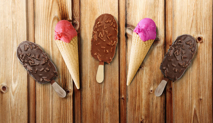Leckeres Eis in der Waffel