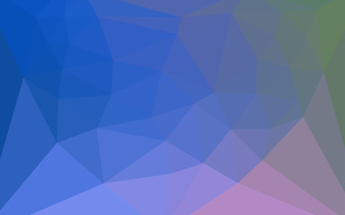 Light Blue, Green vector polygon abstract backdrop with a heart in a centre.