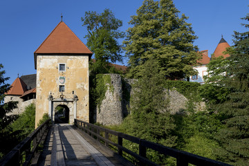 Entrance to Ozalj medival castle in town Ozalj, Croatia first mention of it dates from 1244