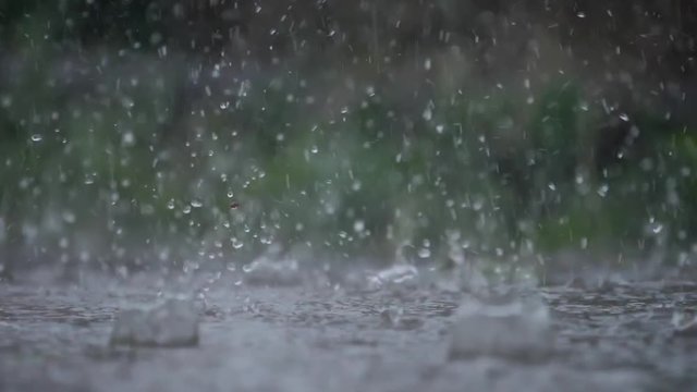 heavy rain drops hitting ground 01