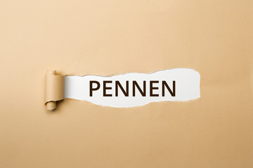 PENNEN Schriftzug - aufgerissenes Papier