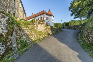 Fototapeta na wymiar Ozalj medival castle in town Ozalj, Croatia first mention of it dates from 1244