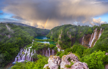 Waterfalls in National Park Plitvice Lakes