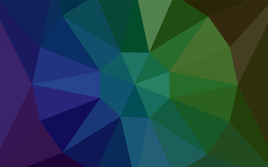 Fototapeta na wymiar Dark Blue, Green vector shining triangular layout with a gem in a centre.