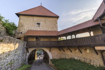 Entrance to Ozalj medival castle in town Ozalj, Croatia first mention of it dates from 1244
