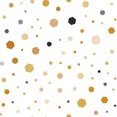 Light Orange vector seamless texture with colorful hexagons.